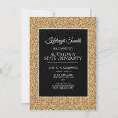 College Trunk Party Elegant Gold Glitter Black Kaart (Voorkant)