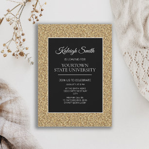 College Trunk Party Elegant Gold Glitter Black Kaart