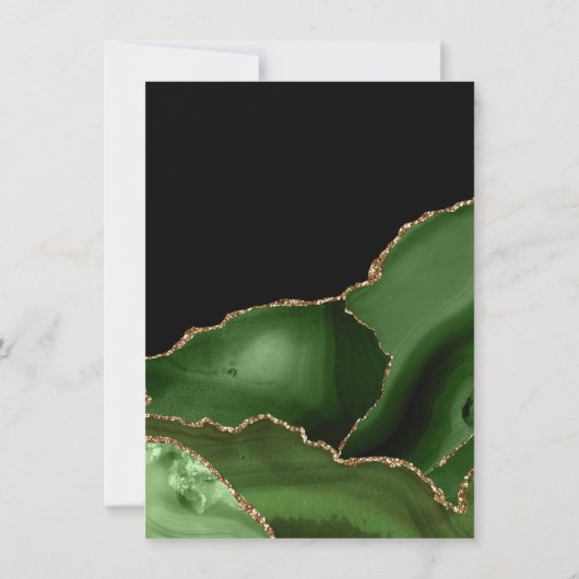 College Trunk Party Elegant Green Gold Marble Kaart (Achterkant)