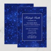 College Trunk Party Elegant Sparkle Navy Blue Inv Kaart (Voorkant / Achterkant)