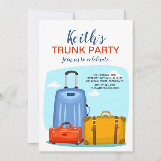 College Trunk Party Invitation Kaart (Voorkant)