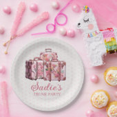 College Trunk Party Koffers Roze Papieren Bordje (Feest)