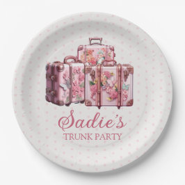 College Trunk Party Koffers Roze Papieren Bordje