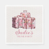 College Trunk Party  Koffers Roze Servet (Voorkant)