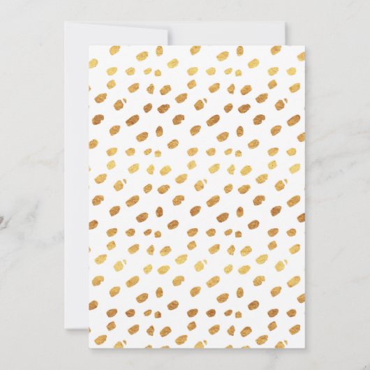 College Trunk Party Modern Gold en White Kaart (Achterkant)