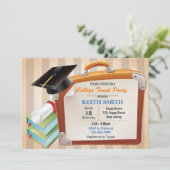 College Trunk Party Uitnodiging. afstudeerfeest Kaart (Staand voorkant)