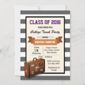 College Trunk Party Uitnodiging. afstudeerfeest Kaart (Voorkant)