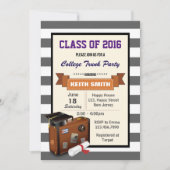 College Trunk Party Uitnodiging. afstudeerfeest Kaart (Voorkant)