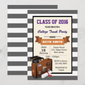 College Trunk Party Uitnodiging. afstudeerfeest Kaart (Voorkant / Achterkant)