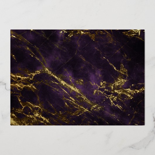 College | Universitaire foto Paars Gold Afstuderen Folie Uitnodiging (Achterkant)