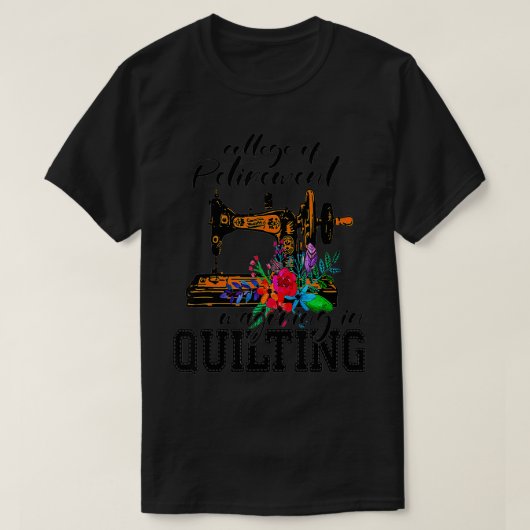 College van pensioengerechtigden in quilting t-shirt (Design voorkant)