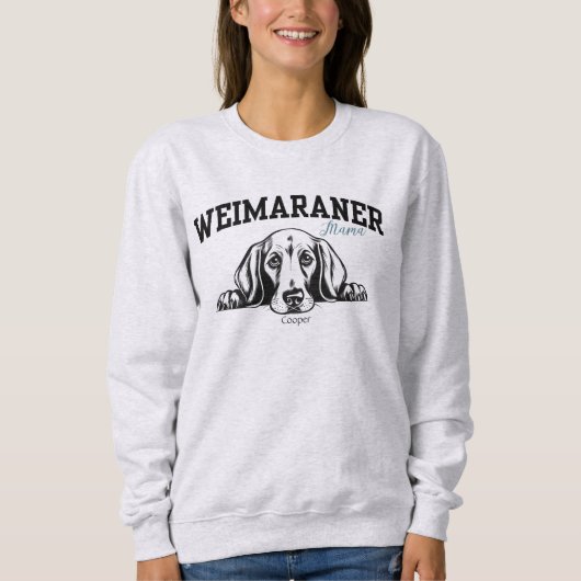 College Varsity Script Weimaraner Mama Trui (Voorkant)