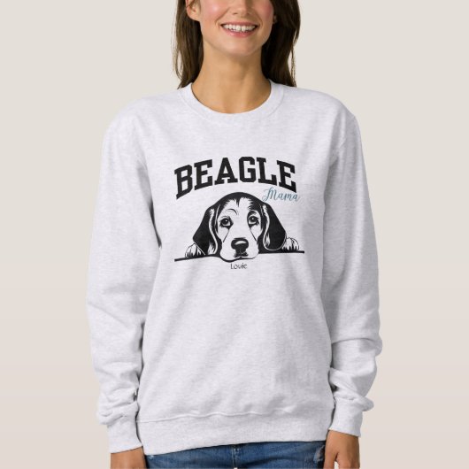 College Varsity Style Script Beagle Mama Hondenlie Trui (Voorkant)