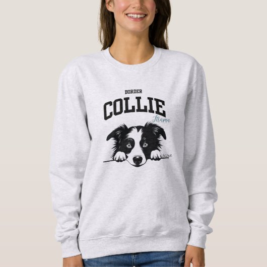 College Varsity Style Script Border Collie Mama Trui (Voorkant)