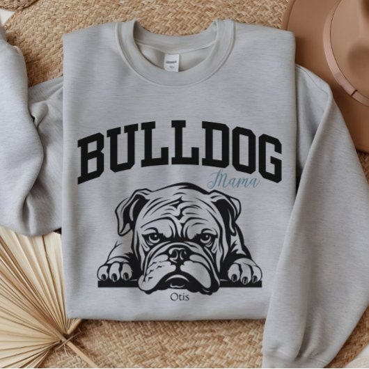 College Varsity Style Script Bulldog Mama Dog Love Trui