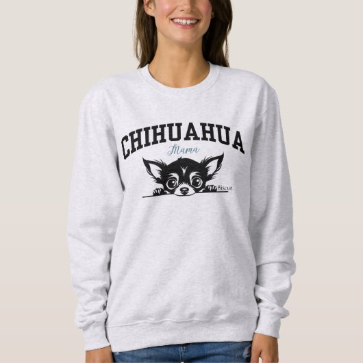 College Varsity Style Script Chihuahua Mama Trui (Voorkant)