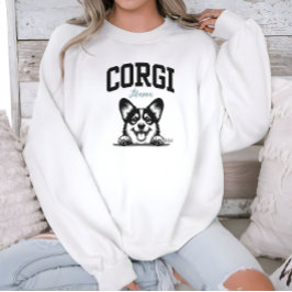 College Varsity Style Script Corgi Mama Trui