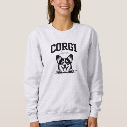 College Varsity Style Script Corgi Mama Trui (Voorkant)