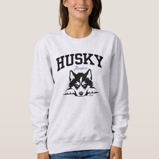 College Varsity Style Script Husky Mama Trui (Voorkant)