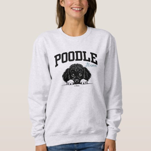 College Varsity Style Script Poedel Mama Trui (Voorkant)