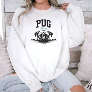 College Varsity Style Script Pug Mama Hondenliefhe Trui