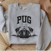 College Varsity Style Script Pug Mama Hondenliefhe Trui