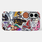 College Vibes Cartoon Collage - Leuk en trendy Case-Mate iPhone Case (Achterkant (horizontaal))