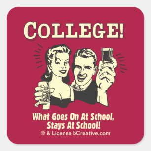 College: Wat gebeurt er op schooldagen? Vierkante Sticker