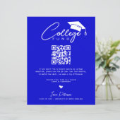 Collegegeld QR-code Middelblauw Afstuderen Modern (Staand voorkant)
