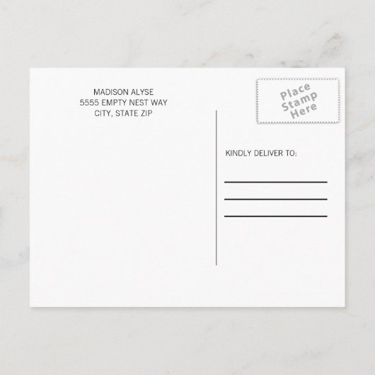 Collegekofferfeest met blauwe ombre'-kleur uitnodiging briefkaart (Achterkant)