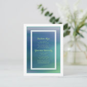 Collegekofferfeest Teal Blue Ombre' Uitnodiging Briefkaart (Staand voorkant)