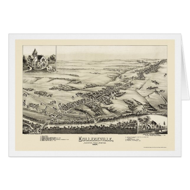 Collegeville, PA Panoramic Map - 1894 (Voorkant Horizontaal)