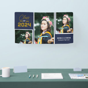 Collegiale Script Navy Banner