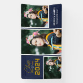 Collegiale Script Navy Banner (Verticaal)