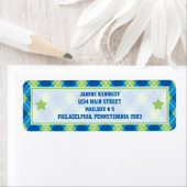 Collegiale Stijl Blauw & Groene Argyle Etiket (Insitu)