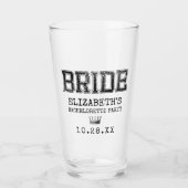 Collegiate Bride Bachelorette Party Glas (Voorkant)