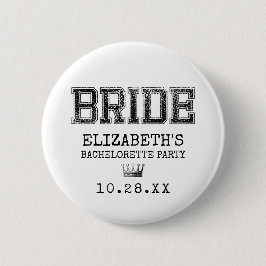 Collegiate Bride Bachelorette Party Ronde Button 5,7 Cm