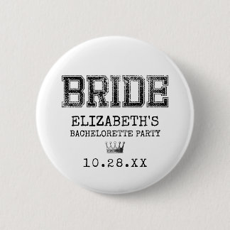 Collegiate Bride Bachelorette Party Ronde Button 5,7 Cm