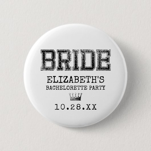Collegiate Bride Bachelorette Party Ronde Button 5,7 Cm (Voorkant)