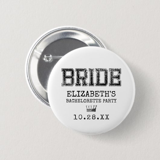 Collegiate Bride Bachelorette Party Ronde Button 5,7 Cm (Voorkant /achterkant)