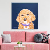Collegiate Goldendoodle Canvas Afdruk (Insitu (Woonkamer))