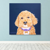 Collegiate Goldendoodle Canvas Afdruk (Insitu (Houten vloer))