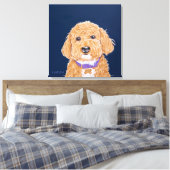 Collegiate Goldendoodle Canvas Afdruk (Insitu (Slaapkamer))