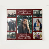 Collegiate Maroon Gefeliciteerd Afgestudeerden Fot Wandkleed (Voorkant (horizontaal))
