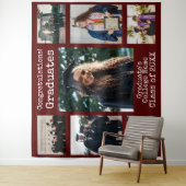 Collegiate Maroon Gefeliciteerd Afgestudeerden Fot Wandkleed (In situ)