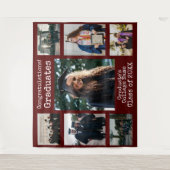 Collegiate Maroon Gefeliciteerd Afgestudeerden Fot Wandkleed (Voorkant)