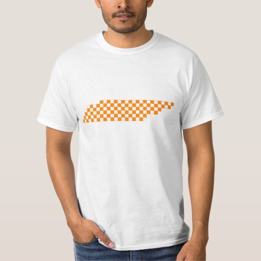 Collegiate Oranje en White Pixel Tennessee T-shirt (Voorkant)