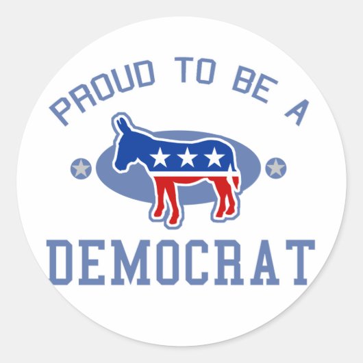 Collegiate Proud Democraat Ronde Sticker (Voorkant)