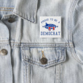 Collegiate Proud Democraat Vierkante Button 5,1 Cm (In situ)