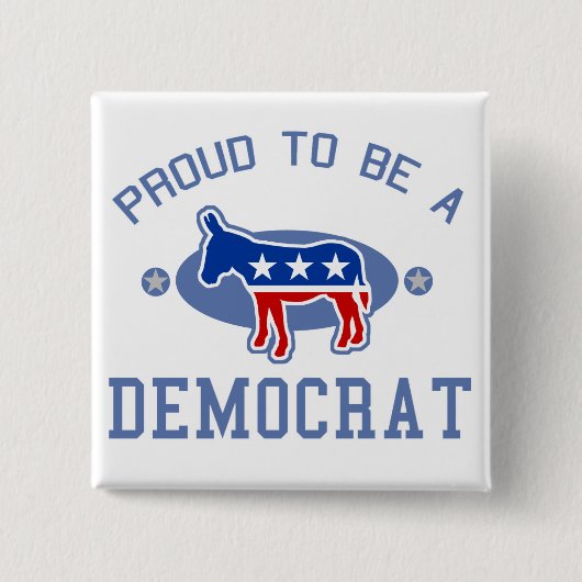 Collegiate Proud Democraat Vierkante Button 5,1 Cm (Voorkant)